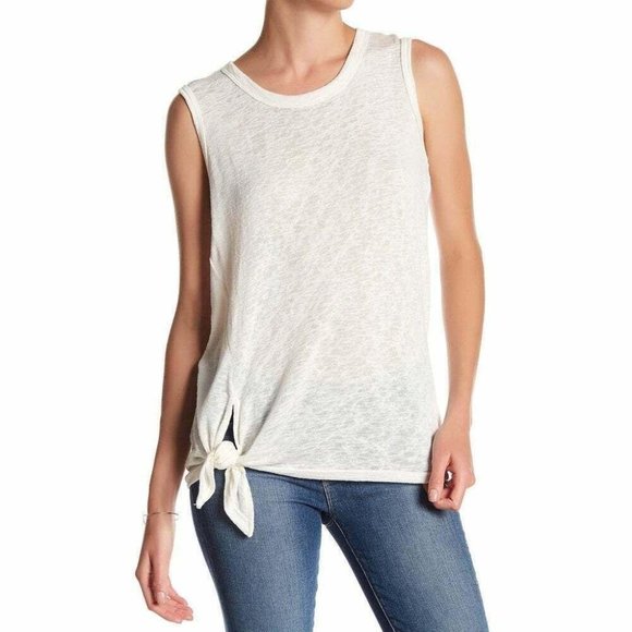 bobeau Tops - Bobeau Women's Tie Front Slub Knit Tank Top Blouse